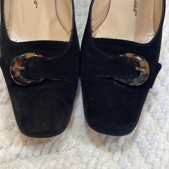 SALVATORE FERRAGAMO black suede heels - Picture 2 of 14